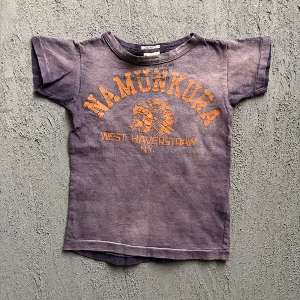 Denim & Dungaree T Shirt Small 110CM Purple West Haverstraw NY Baby Tee Japan